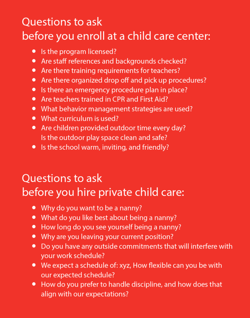 Child Care Checklist Questions to Ask As You Weigh Child Care Options